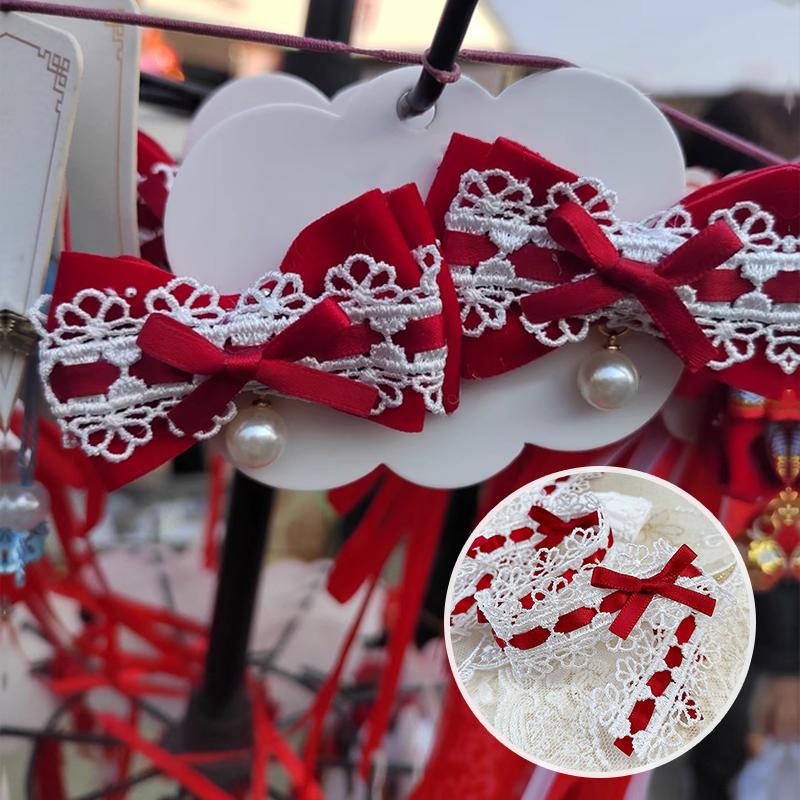 1yard Bow Lace Webbing Embroidery Decorative Lace Weaving Tape DIY Crafts Skirt Lace Accessories Trim Accessories 2.8cm Wide