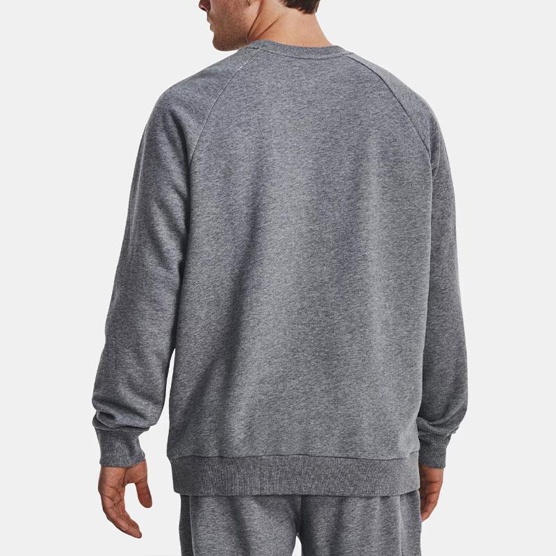 Under Armour Rival Fleece Sweatshirts Men's Gray Crew Neck Thickened Regular 1382295-012