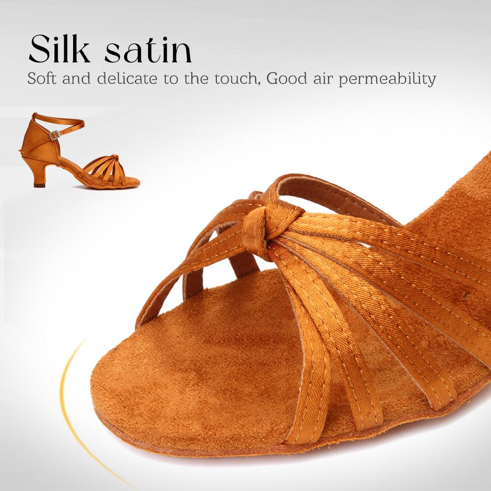 Mid Heel Women's Girls Ball Party Latin Salsa Tango High Heel Dancing Shoe Slip Dance Shoes Heeled 5CM