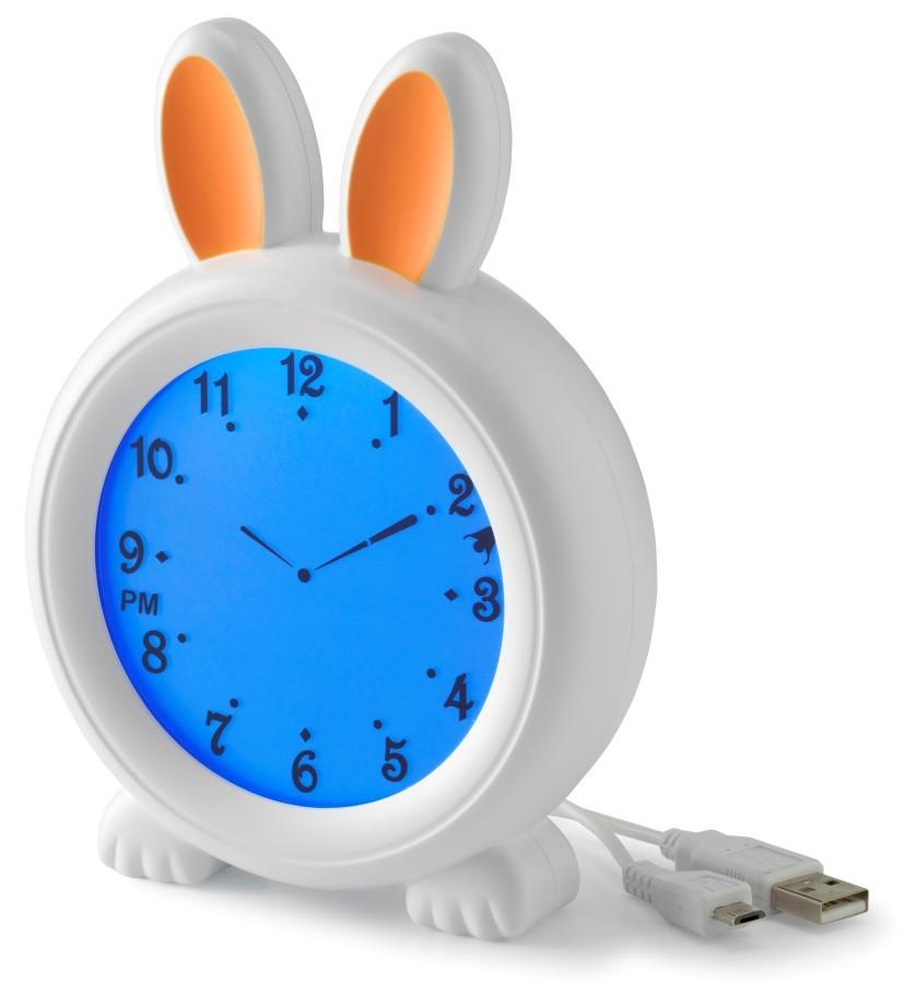 Night Light with Alarm Clock, Sleep Trainer Alecto BC100BUNNY, Alecto