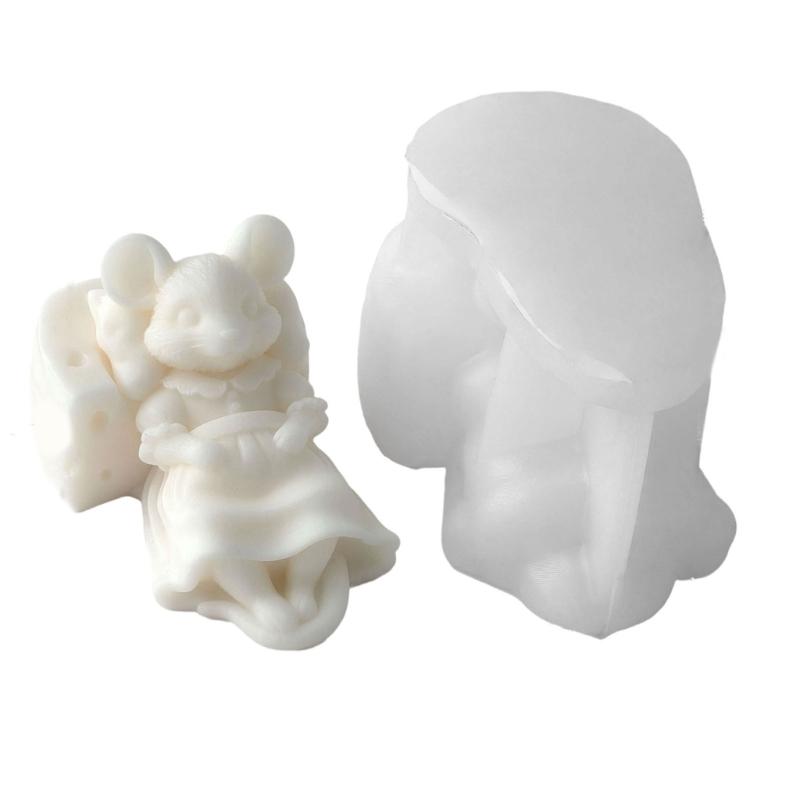 Stereoscopic Mouse Candle Making Silicone Mold Food Safe Easily Release Perfect For DIY Enthusiasts Gift Crafting