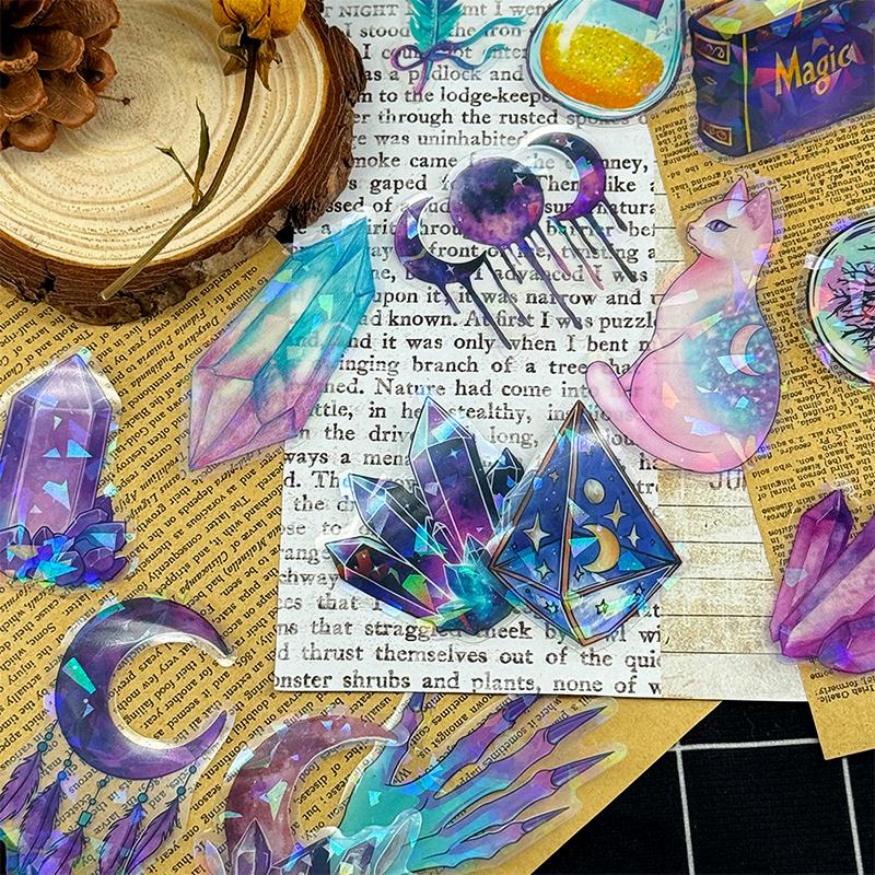 50PCS Magical Planet Stickers Boho Witch Aesthetic Stickers Witchy Decals for Water Bottles,Waterproof Vinyl Sticker for Laptop
