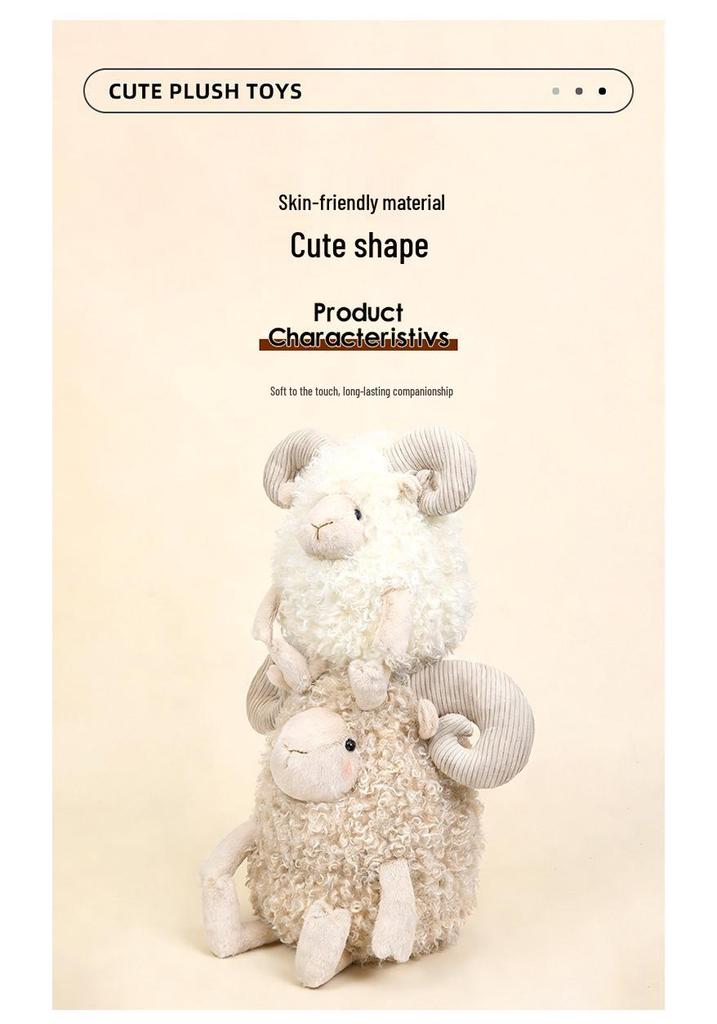 Adorable Curly Sheep Plush Toy - Soft Woolen Doll Gift for Kids