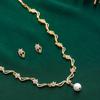 Modern Gold Plated Necklace with American Diamonds and Stars