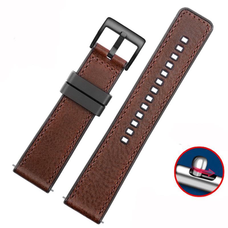 Vintage Italian Leather Watch Band For Seiko Tudor Casio Waterproof Silicone Rubber Bottom Chain Strap Bracelet 20mm  22mm 24mm