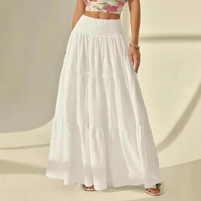 Elegante Gonna Lunga A-line Monocolore da Donna - Stile Casual da Vacanza