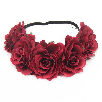 Europäisches & Amerikanisches Braut Urlaubs Rosen Girlande Stirnband für Weihnachten, Karneval, Maskenball