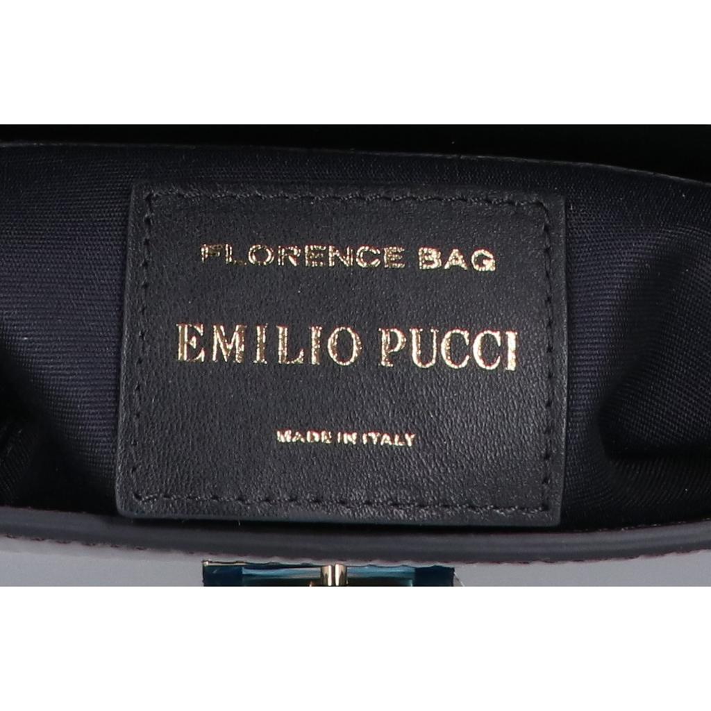 Emilio Pucci [8RBC21] Patent Leather Pucci Pattern 2-Way Shoulder Bag Handbag blackUsed