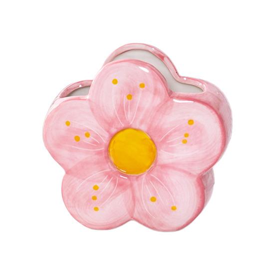 Ceramic Flower Pen Holder Cute Desk Office Storage Box Stationery Shelf Multifunctional Aesthetic Desktop Organizer for Makeup Tools Rulers Brushes