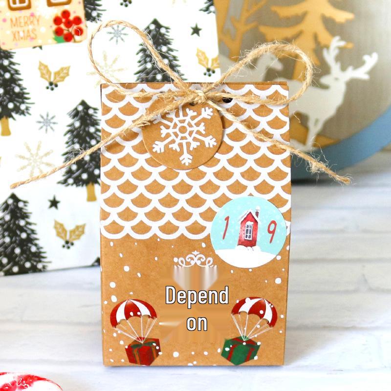 Christmas Gift Packaging Set with Stickers - 24 Creative Paper Bags and Boxes