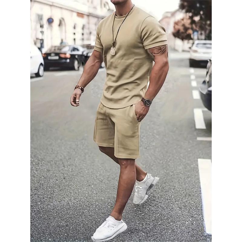 Costum de vară pentru bărbați, cu imprimeu 3D, cu textură la modă, supradimensionat, pantaloni scurți cu mânecă scurtă, sport, casual, 2024