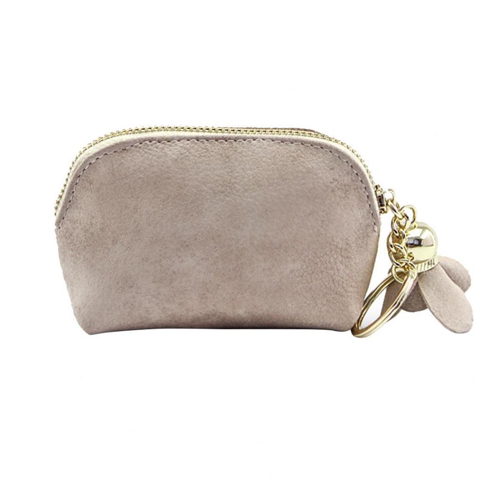 Fashion Faux Leather Rose Pendant Zipper Women Coin Purse Wallet Mini Bag CLE
