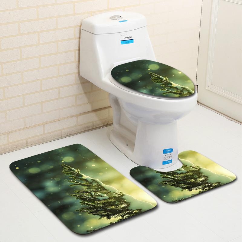 Bathroom Floor Mat Bathroom Mat Toilet Three-Piece Set