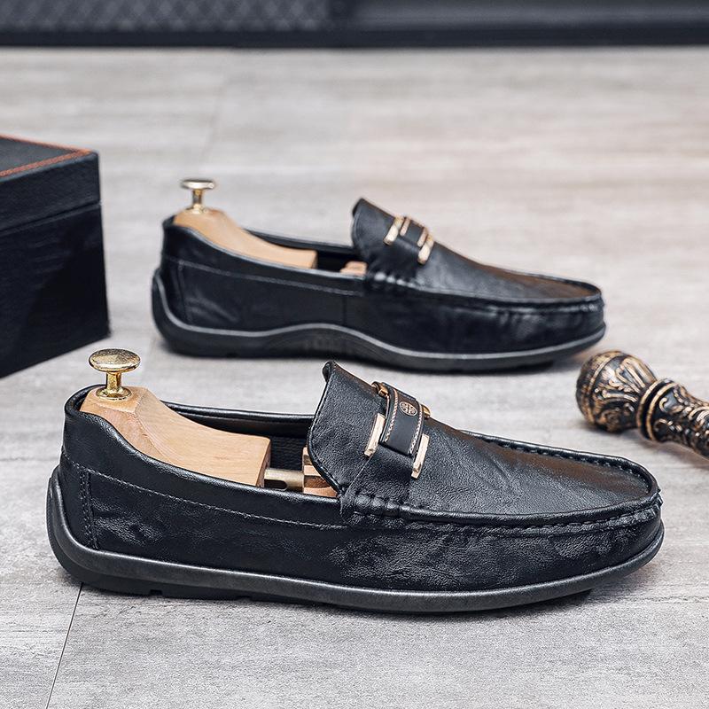 

Doudou shoes men s spring new lazy trend 2025 driving soft-soled casual leather shoes one pedal men s loafers 39