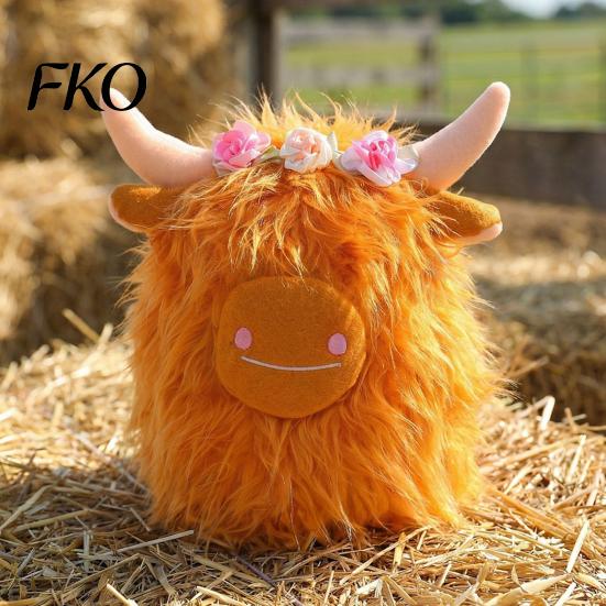 Plush Animal for Kids Highland Cow Stuffed Toy, Cute Fluffy Scottish Safe Toy Doll, Soft Farm Cattle Doll Kids, Adults