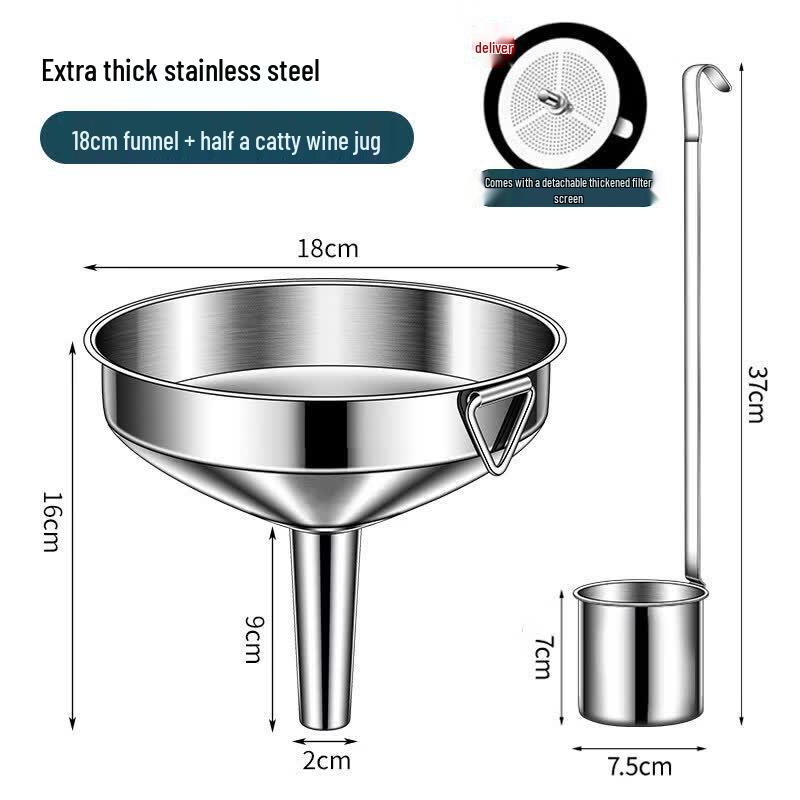 Qīwēi Food-Grade Stainless Steel Kitchen Funnel