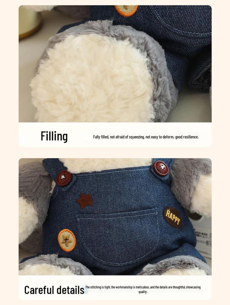 Authentic Forest Friends: Little Fox & Big Gray Wolf Plush Dolls - Cute Sleeping Pillow