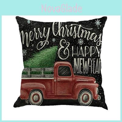 Elegant Christmas Throw Waist Pillow Case In Premium Quality Cotton Linen Material
