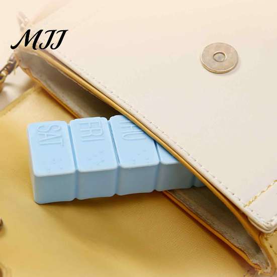 Travel Medication Container Weekly Pill Organizer, Portable 7 Day Container, Moisture-Proof Small Dispenser And Dust-Proof Storage Case for Daily Use