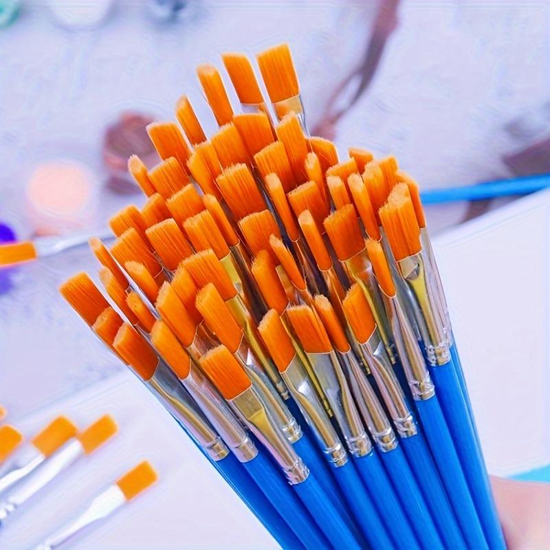 10-teiliges Malpinsel-Set, Kunstpinsel, rund, flaches Haar, Nylonhaar, Malerstift für Öl, Acryl, Aquarell, Schule, Kunstbedarf