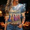 Women's Halloween Print Long Sleeve Neck Pullover Top
