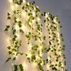 Flower Green Leaf String Lights Artificial Vine Fairy Lights Battery Powered Christmas Tree Garland Light for Weeding Home Decor