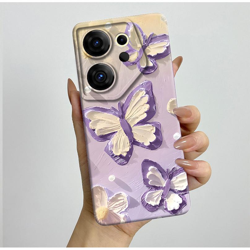 

Case For Tecno Camon 20 Premier Butterfly Flowers Liquid Shockproof Durable Anti-fall Shell For tecno camon 20 premier 5G Funda Camon 20 Premier 5G