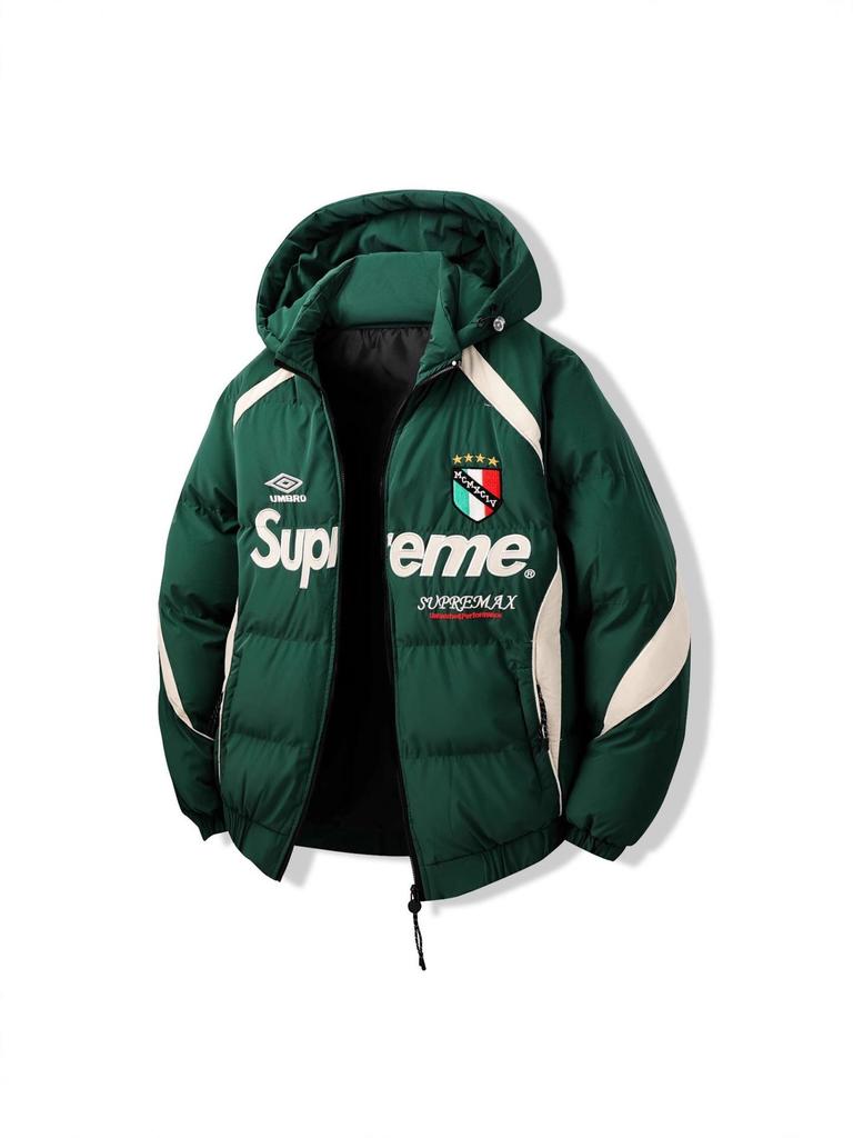 Amerikaans Geborduurde Katoenen Jas met Opstaande Kraag, Afneembare Capuchon en Retro Stijl – Dikke, Warme en Trendy Puffer Buitenjas.