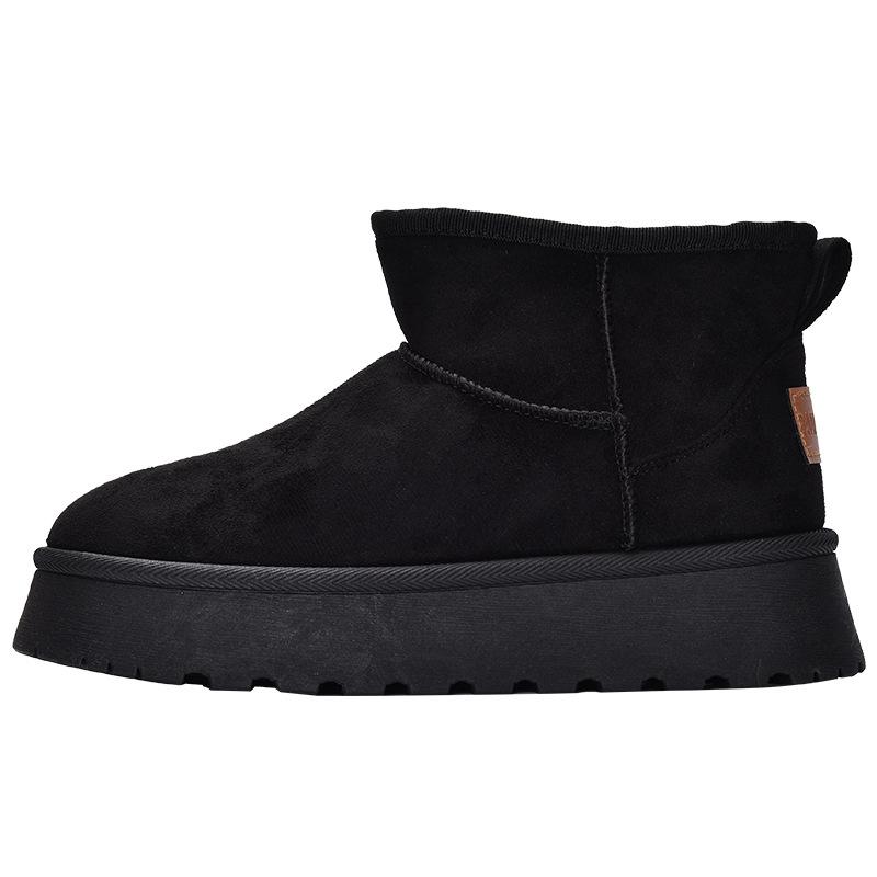 Thick-soled snow boots women's 2025 autumn and winter new fur integrated fleece thickened large cotton shoes Zhou Dongyu same short boots