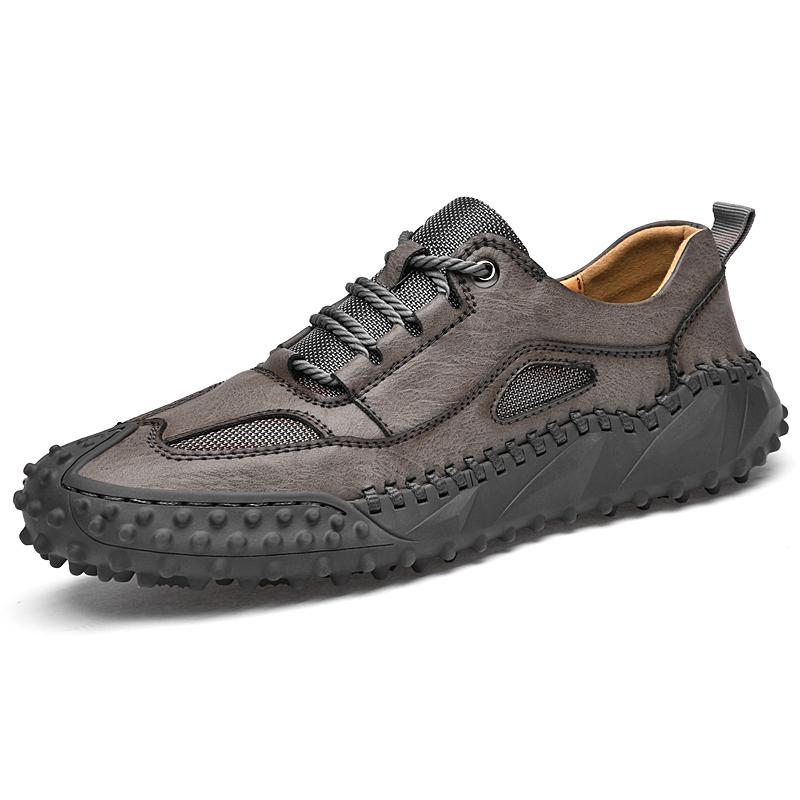 Fashion 2025 Luxury Casual Men Shoes Fashion Comfort Soft Leather Sports Flats Sneakers Versatile Lace-up Outdoor Walking Mens Shoes