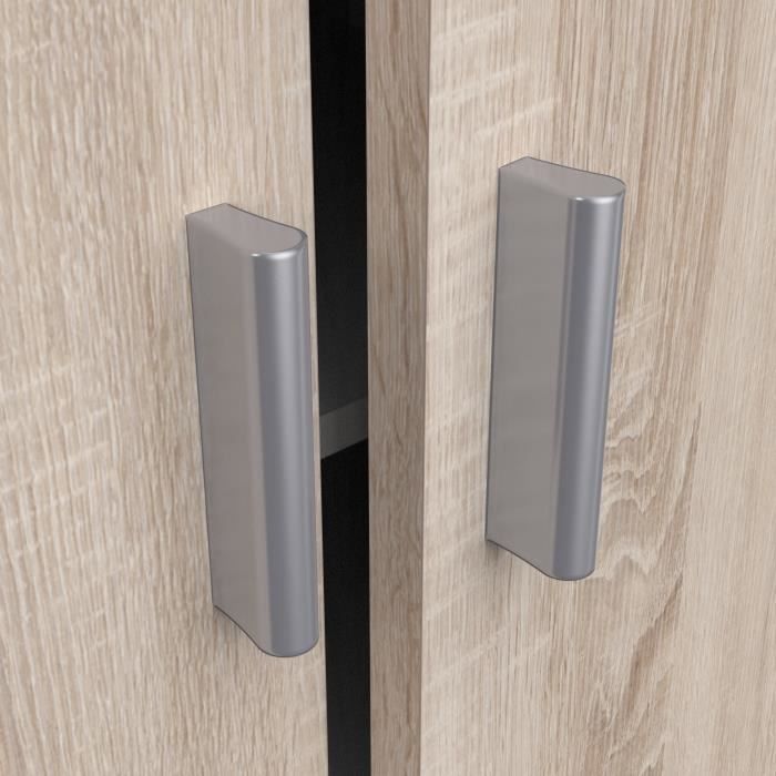 ARMOIRE À USAGES MULTIPLES CORONA - Armoire auxiliaire à 2 portes, Range-chaussures moderne, cm 55x36h108, Chêne