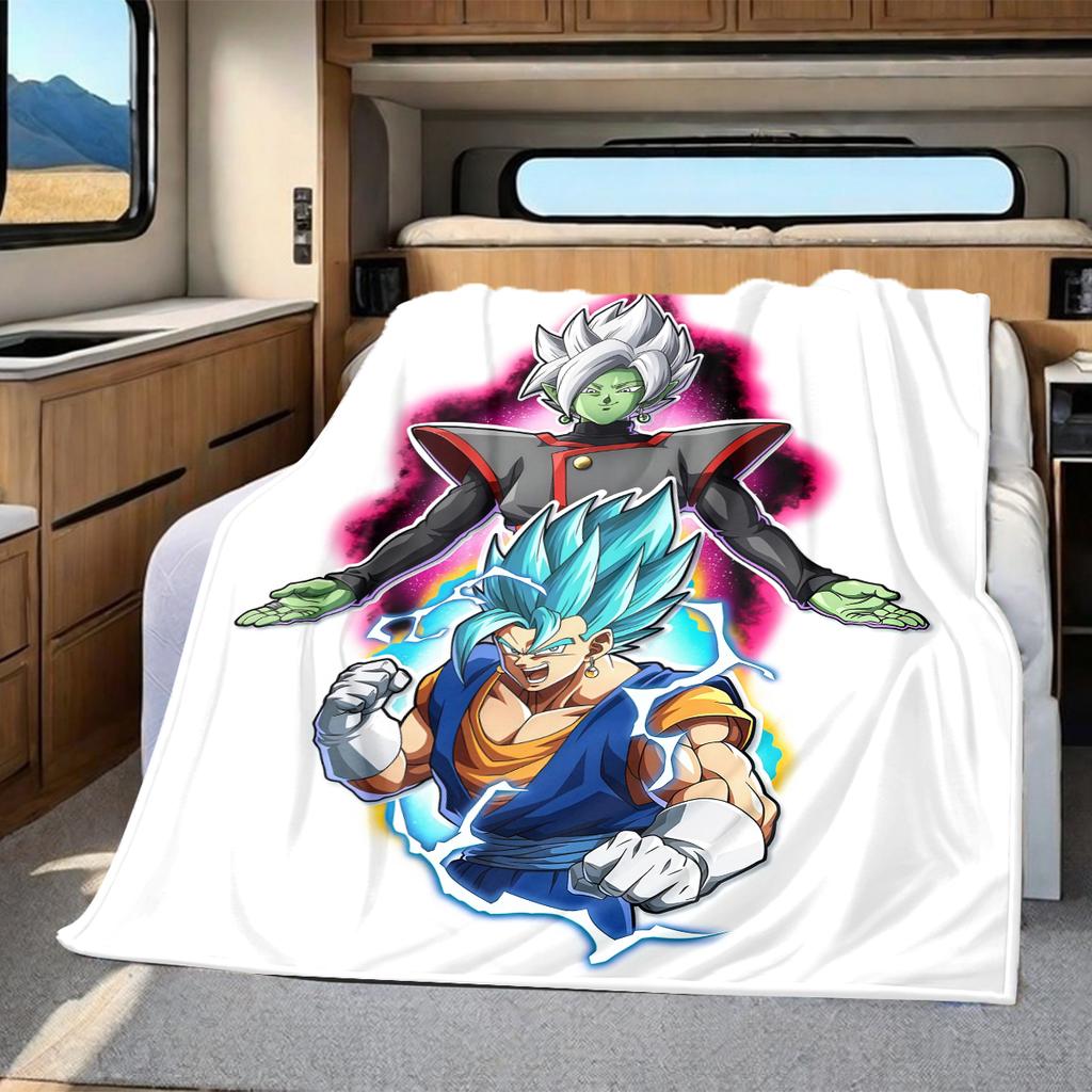 1PC Zamasu,Vegito Print Flannel Blanket, High quality All Seasons, Home Decor, Warmth and Comfort, Perfect for Christmas Gifts