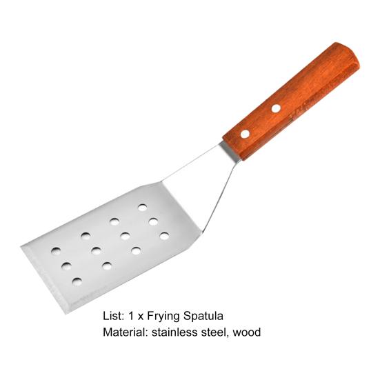 Stainless Steel Frying Spatula with Wooden Handle Non-stick Hamburger Turner Steak Pancake Burger Flipper for Restaurant