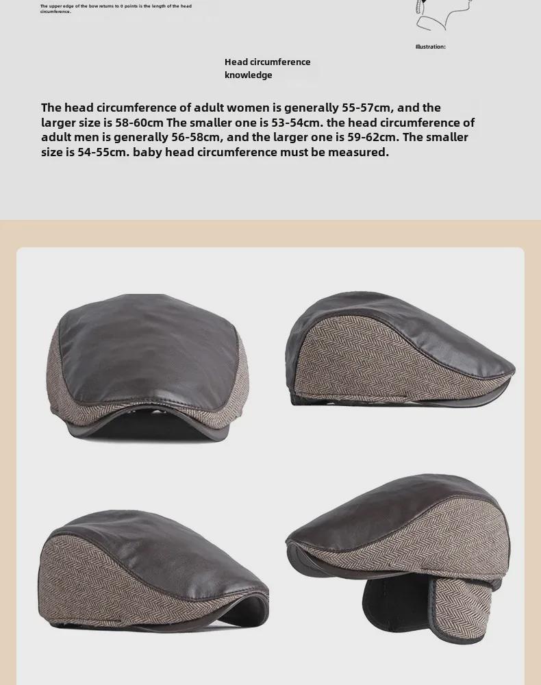 Men's Autumn & Winter Ear Protection Duckbill Cap - Retro British Beret for Middle-Aged & Elderly