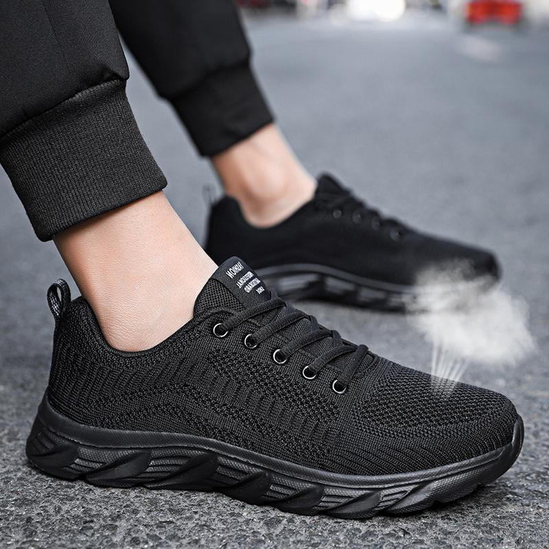 Summer New Black Mesh Breathable Sneakers Soft-soled Running Shoes Casual Shoes