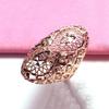 Russia 585 Purple Gold Wide Version Hollow Ring Korean Version Rose Gold Plated Open Ring Women'S Model