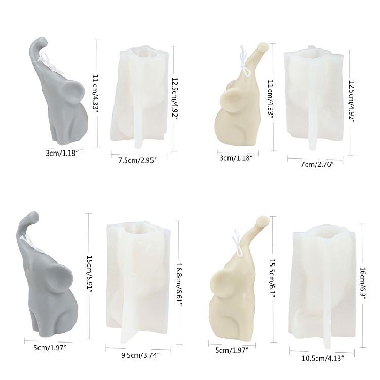 Handmade Ornament Mold Elephant Decor Candle Mold for DIY Soap Decorations