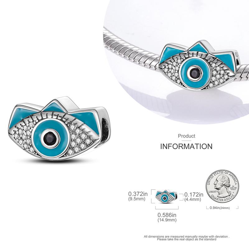 Copper Blue Eyes And Palm Charms Crucifixion Beads Women Girlfriends Jewelry Gift