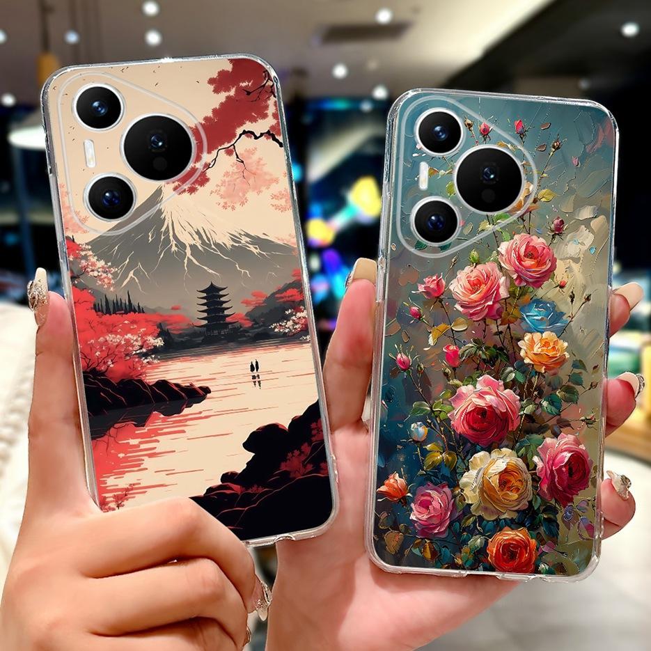 For Huawei Pura 70 Pro Plus Case Colorful Flower Painted Cover Soft Slim Phone Case For Huawei Pura 70 Ultra Pura70 Pro 5G Shell