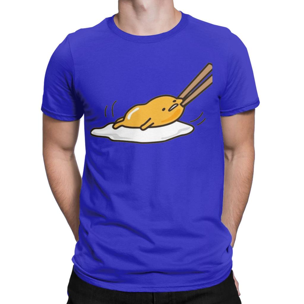 Pull Egg Gudetama Cute T-Shirt Men Vintage Cotton Tee Shirt Crew Neck Short Sleeve T Shirts New Arrival Clothes