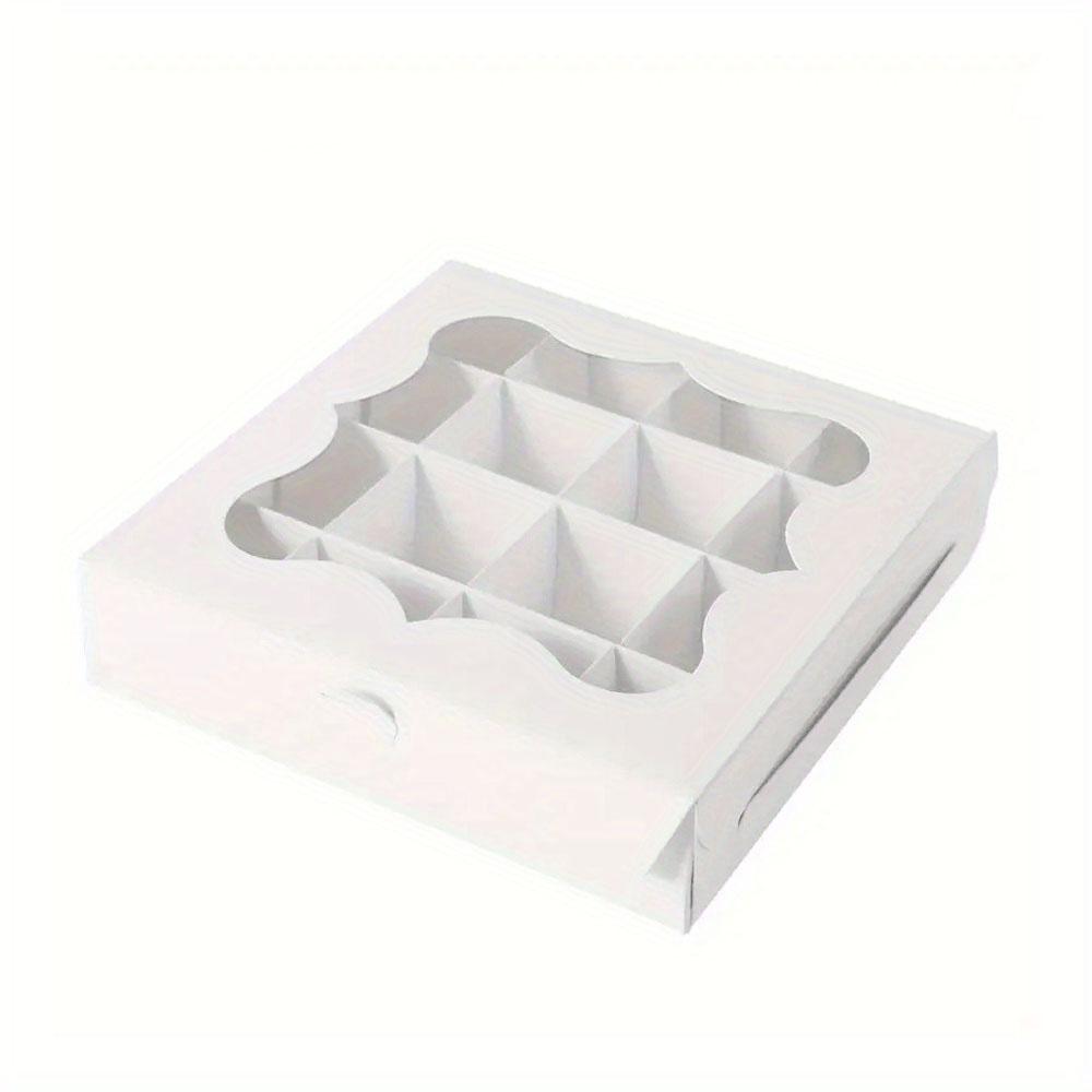 WTEMPO 15PCS 3.5*15*15CM 16 Cavities Clear Window Kraft Paper Gift Boxes Foldable DIY Jewelry Small Presents Packaging Boxes