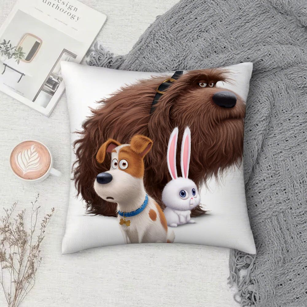 

Movie T-THE SECRET LIFE OF P-PETS Pillow Case Square Double-Sided Printing Short Plush Sofa Cushion Cover Bedroom Bedside Pillow 12x12Inch