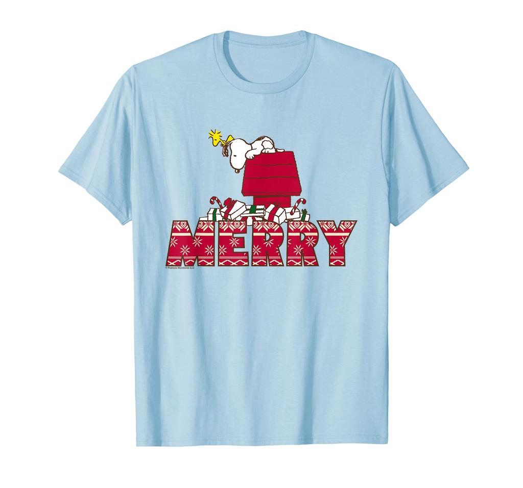 Peanuts Snoopy Candy Cane Cover Christmas Present T-Shirt