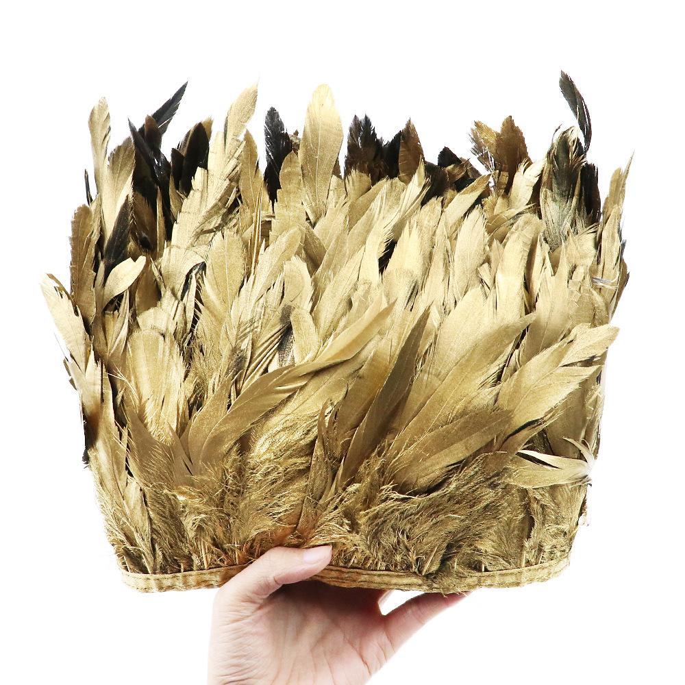 Gold And Silver Chicken Rooster Feather Decoration Rooster Feather Ribbon Diy Craft Wedding Party Holiday Decoration Sewing Ceremony