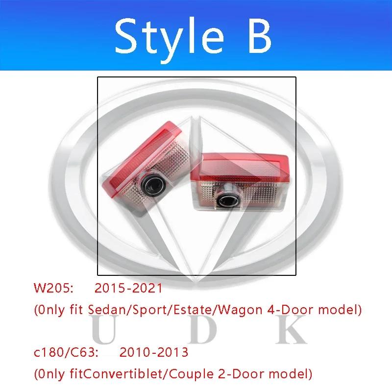 For Mercedes Benz C Class W206 W205 W204 W203 C Coupe C63 C180 Led Car Door Logo Welcome Shadow Light Laser Projector Ghost lamp