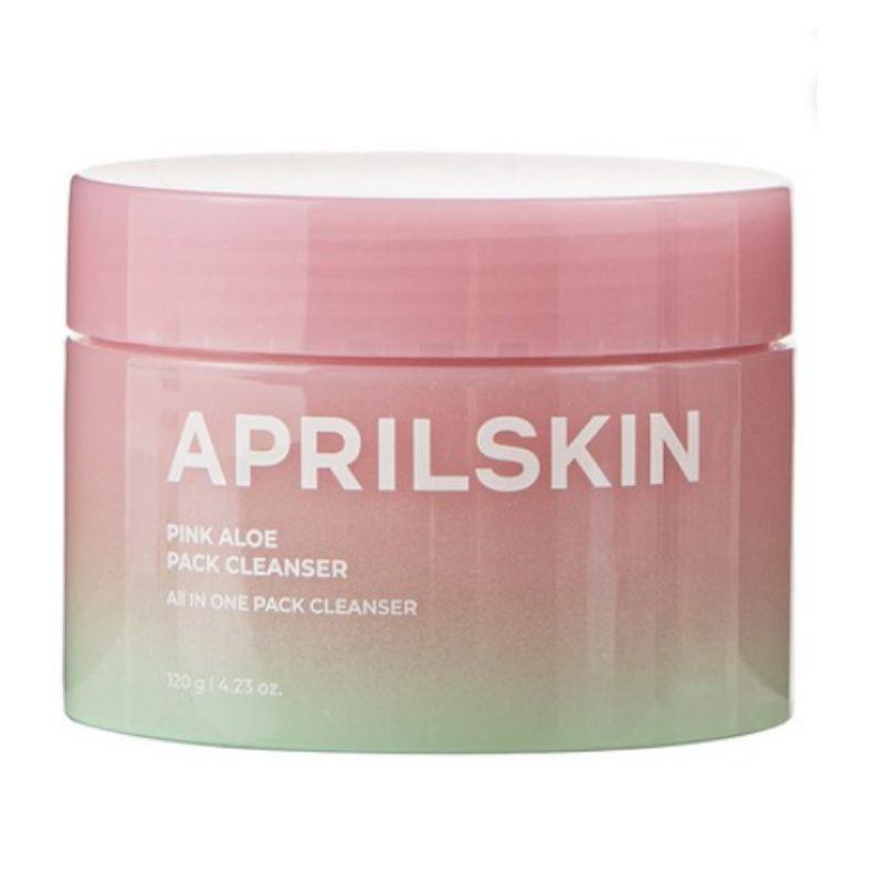 APRILSKIN Pink Aloe Pack Cleanser 120g – 4-in-1 Soothing Mask-to-Foam Facial Cleanser