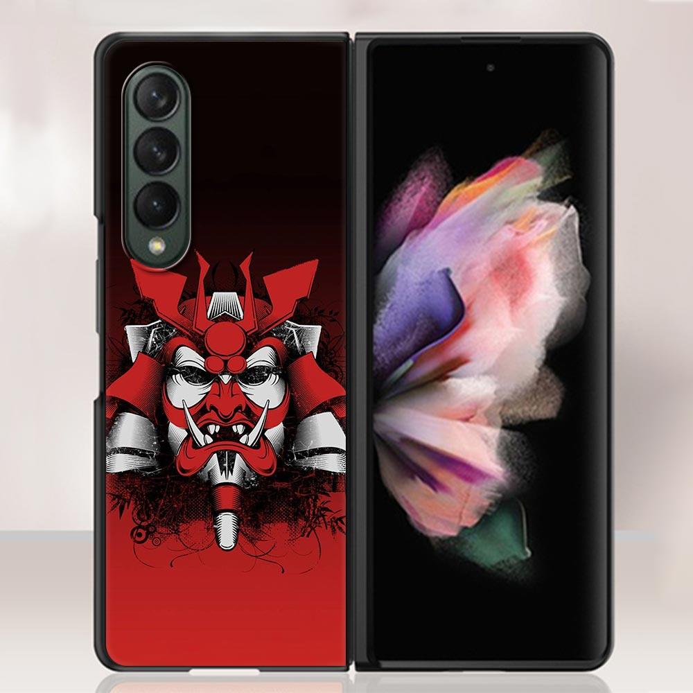 Zfold4 Art Japanese Samurai Case For Samsung Galaxy Z Fold3 5G Hard Slim Cover Ultra-thin For Galaxy Z Fold 3 Phone Shell