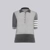 TB Short-Sleeved Knitted Patchwork Polo Shirt