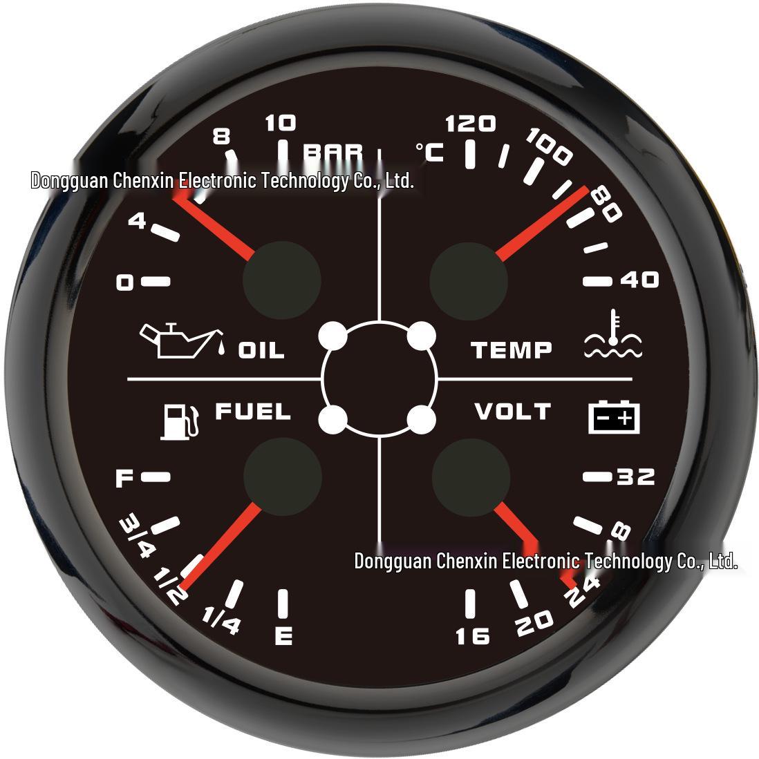 

85 мм Многофункциональный прибор: Вольтметр, Температура воды, Уровень и Давление масла