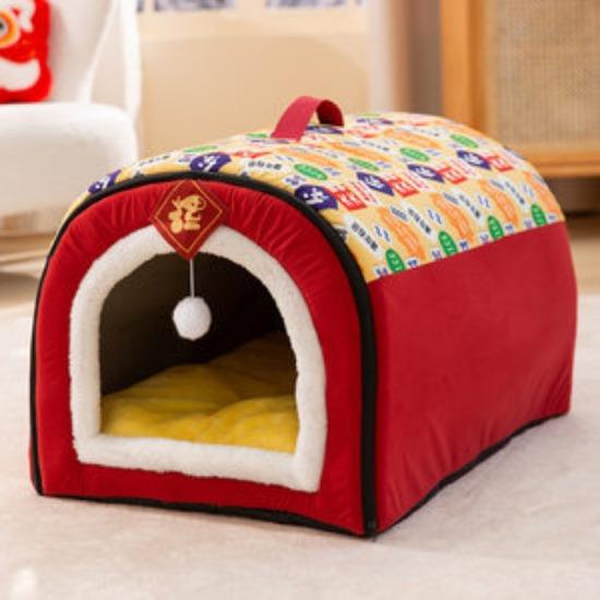 Duży domek dla psa Zimowy ciepły domek dla psa Zdejmowane i zmywalne legowisko dla psa Cztery pory roku Duży domek dla psa Typ budy dla kota Artykuły dla zwierząt